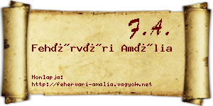 Fehérvári Amália névjegykártya