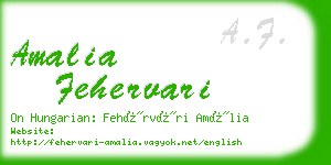 amalia fehervari business card